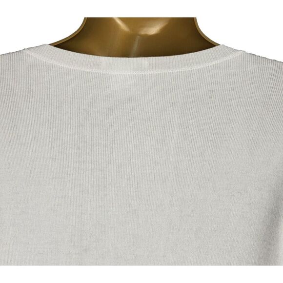 Club Monaco Medium White Sweater 5 layer Cuff Ruffles with Black Trim Feminine - Picture 4 of 8